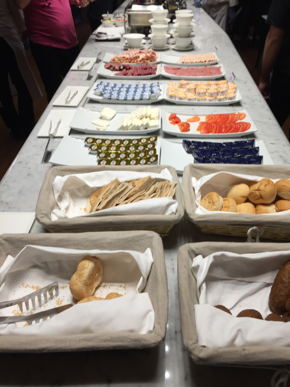 a table with different food items