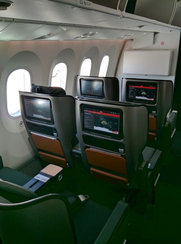 a row of seats in an airplane