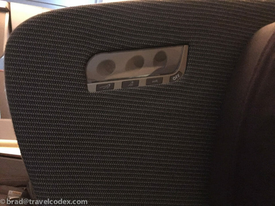 a seat with buttons on it