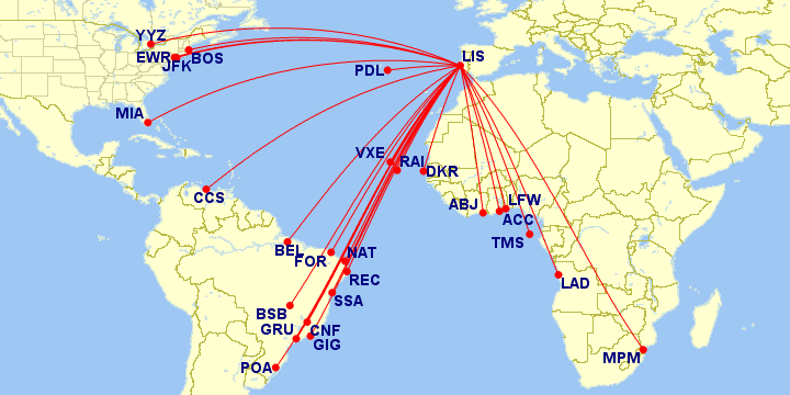 a map of the world with red lines