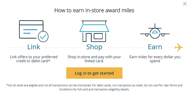 United MileagePlus in-store shopping portal