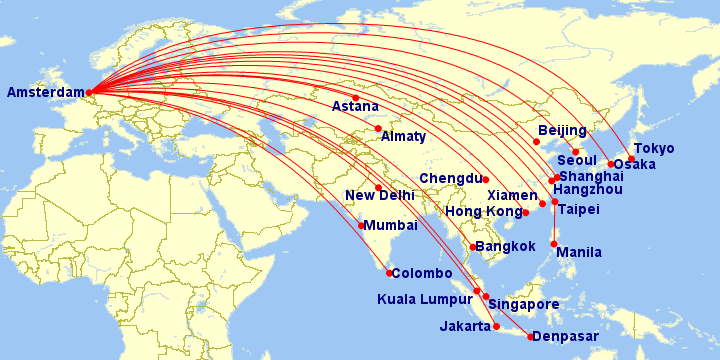 a map of the world with red lines