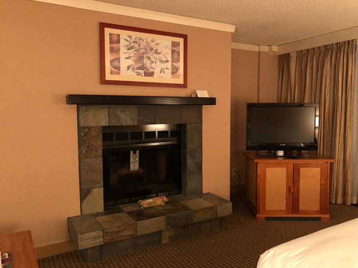 a fireplace in a room