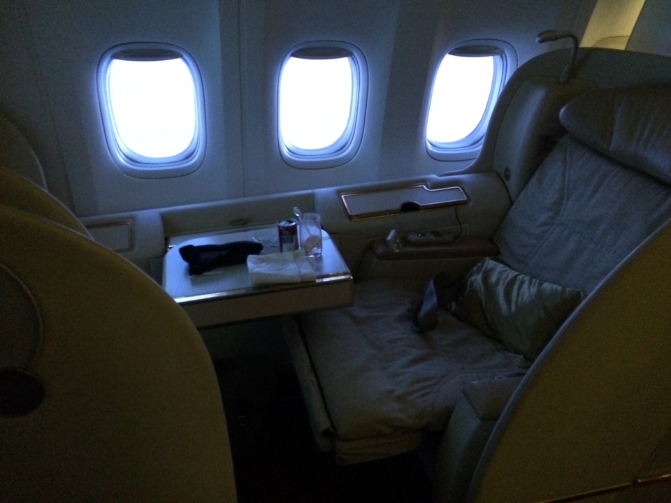 a seat in an airplane