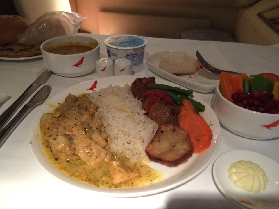 a plate of food on a table