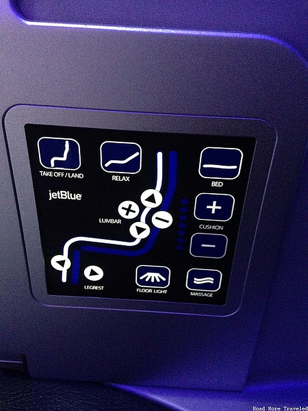 jetBlue Mint - seat controls