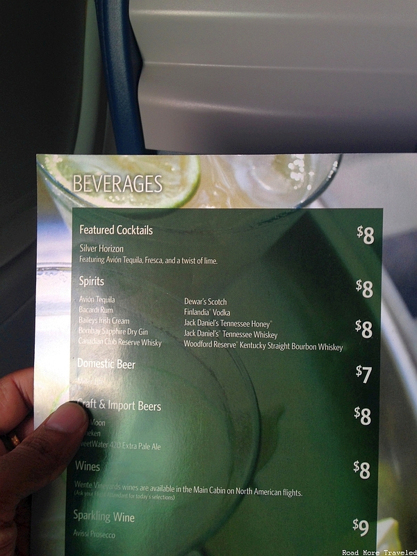 Delta Comfort+ - drinks menu