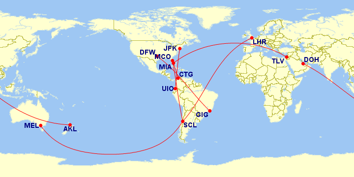a map of the world with red lines