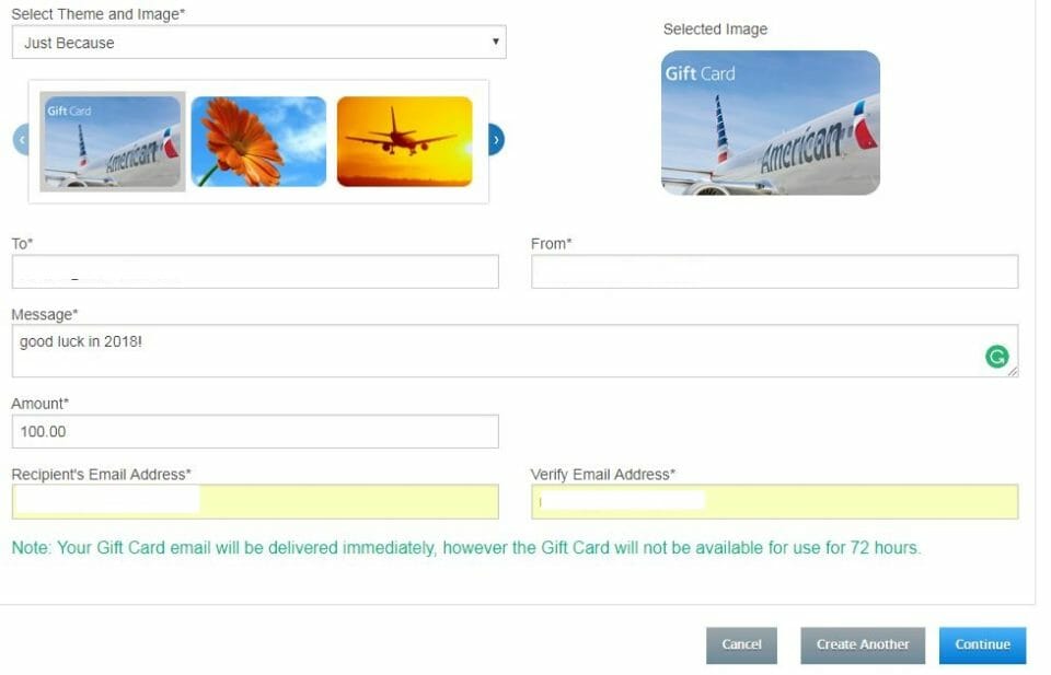a screenshot of a gift card