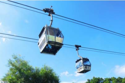 a gondola with people on it
