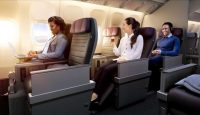 a group of people sitting in a plane