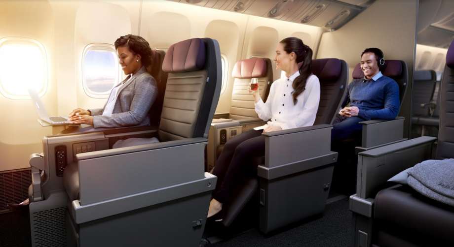 a group of people sitting in a plane