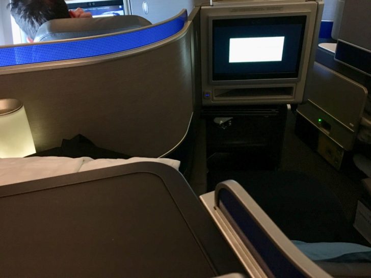 a tv in an airplane