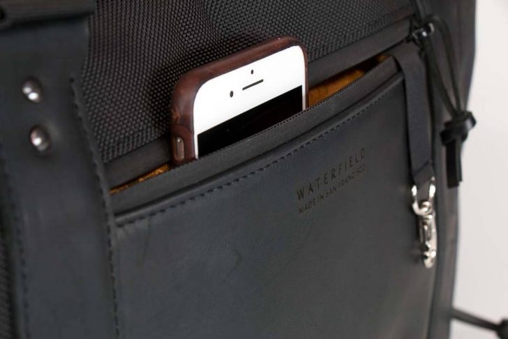 a cell phone in a bag