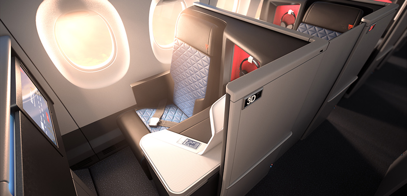 a seat in an airplane