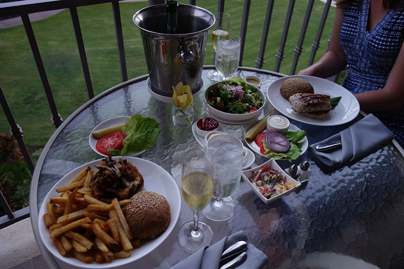 a table with food on it