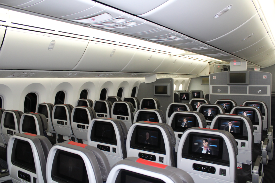 a row of seats in an airplane