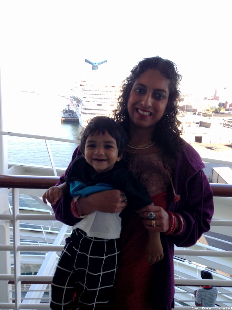 Mom and baby enjoying the balcony