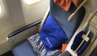 a seat in an airplane