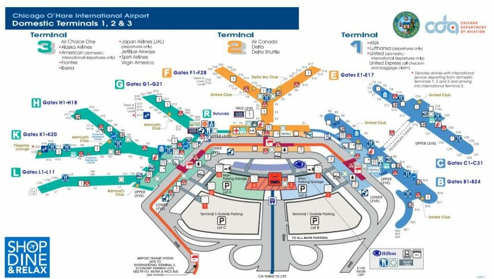 a map of the airport