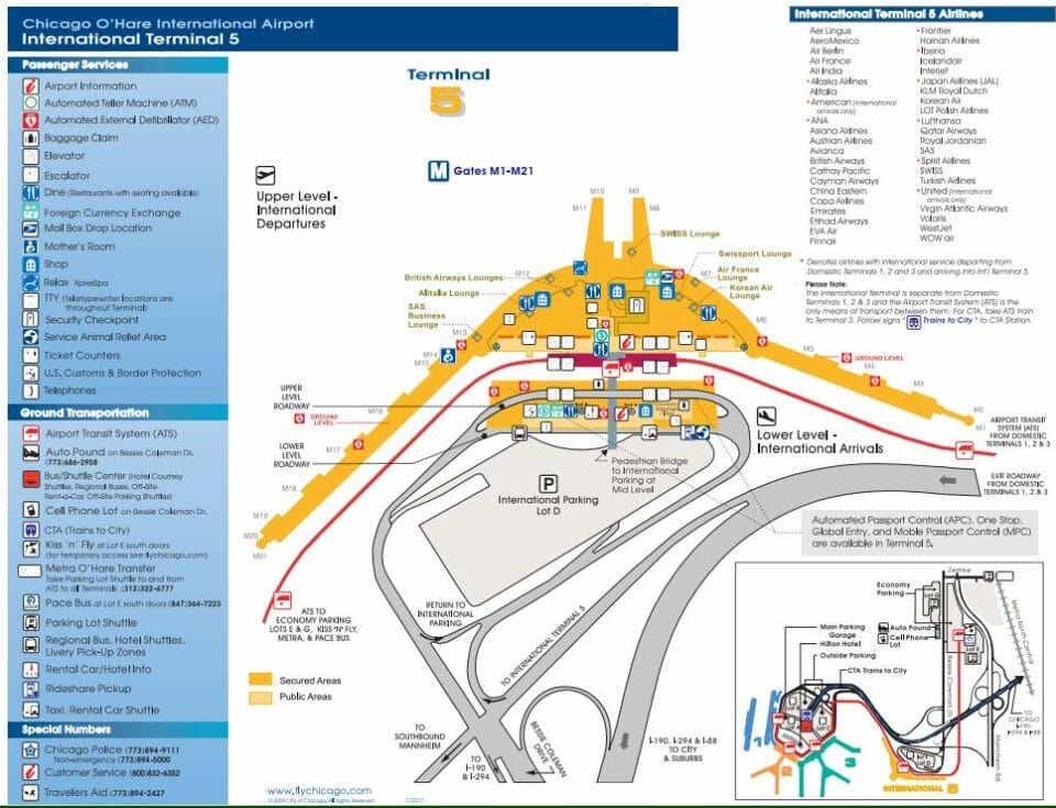 a map of the airport