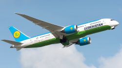 a plane flying in the sky
