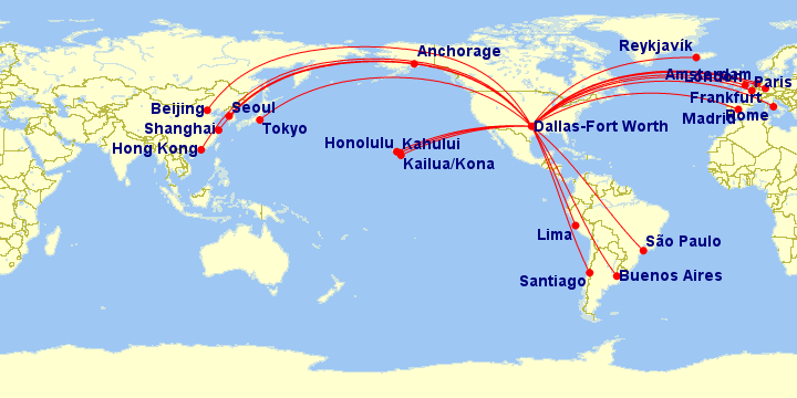 a map of the world with red lines