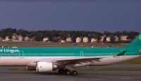 a plane on the runway