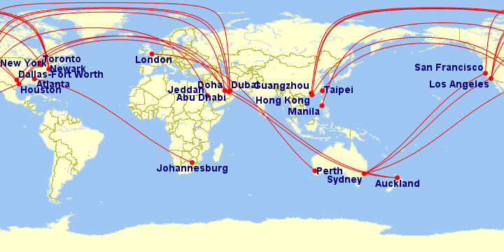 a map of the world with red lines