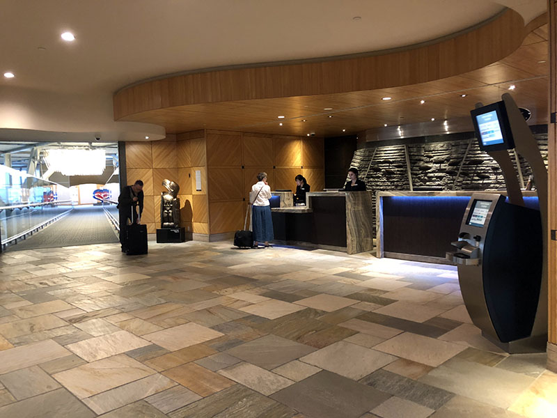 people standing at a counter
