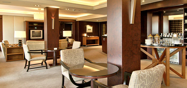 a room with a table and chairs