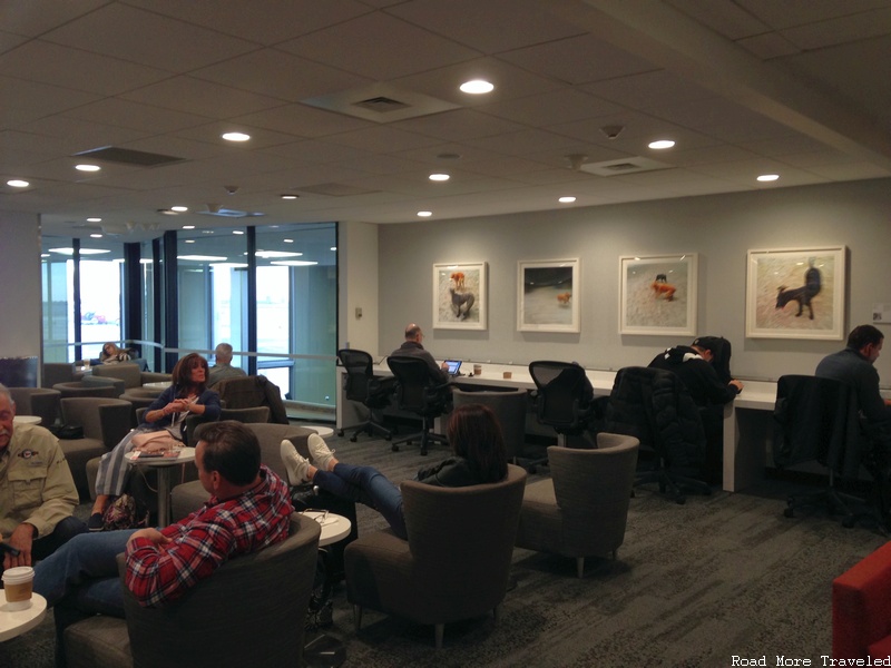 Delta SkyClub JFK Terminal 2 - back seating area