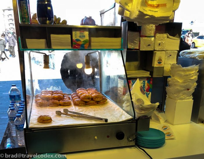 a counter with food items in it
