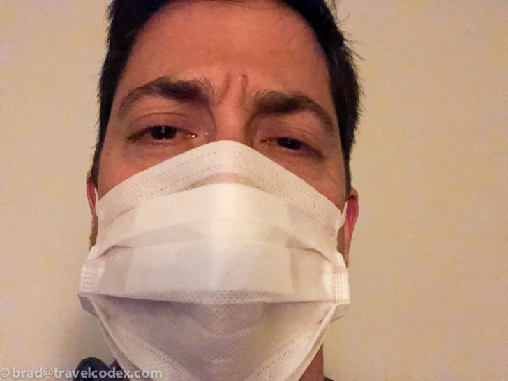 a man wearing a face mask