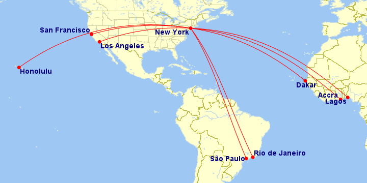 a map of the world with red lines