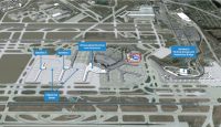 an aerial view of an airport