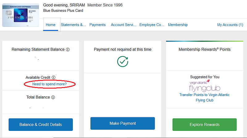 Amex Need to Spend More