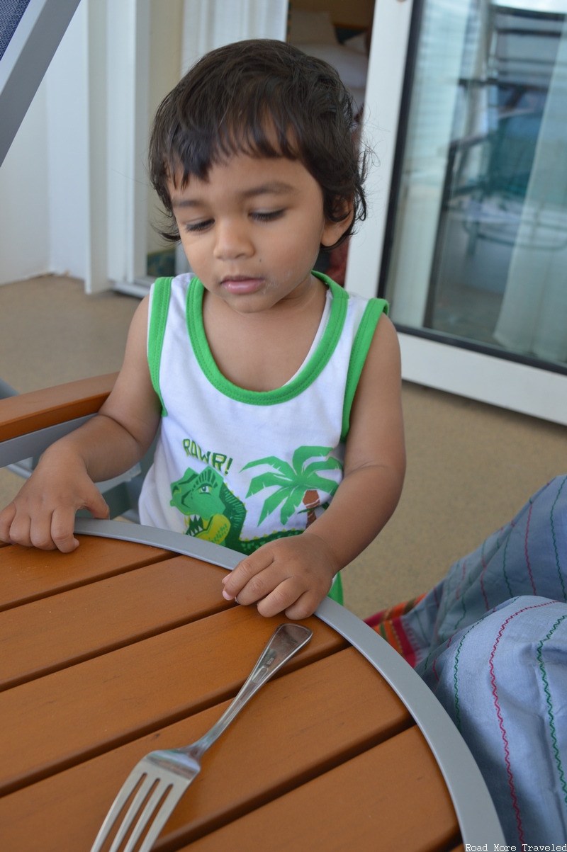 Snack time on the balcony