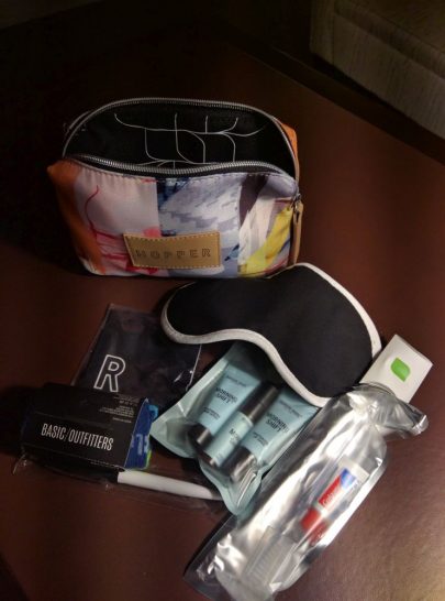 a bag with a mask and a eye mask