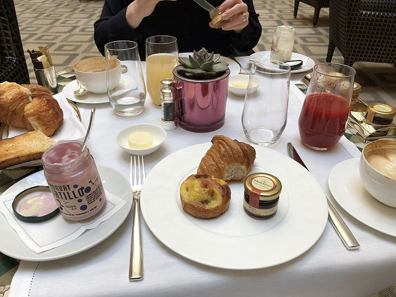 a table with food on it