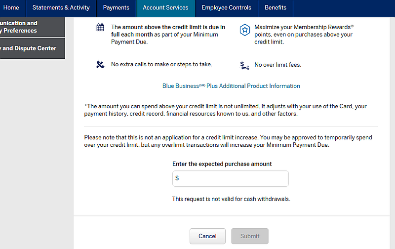 Purchase Amount Approval Request