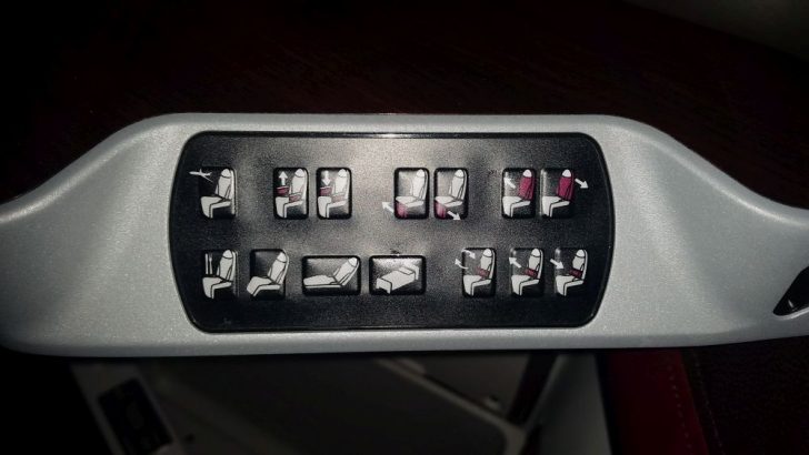 A380 seat controlls