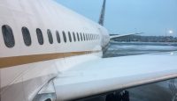 a plane on the runway