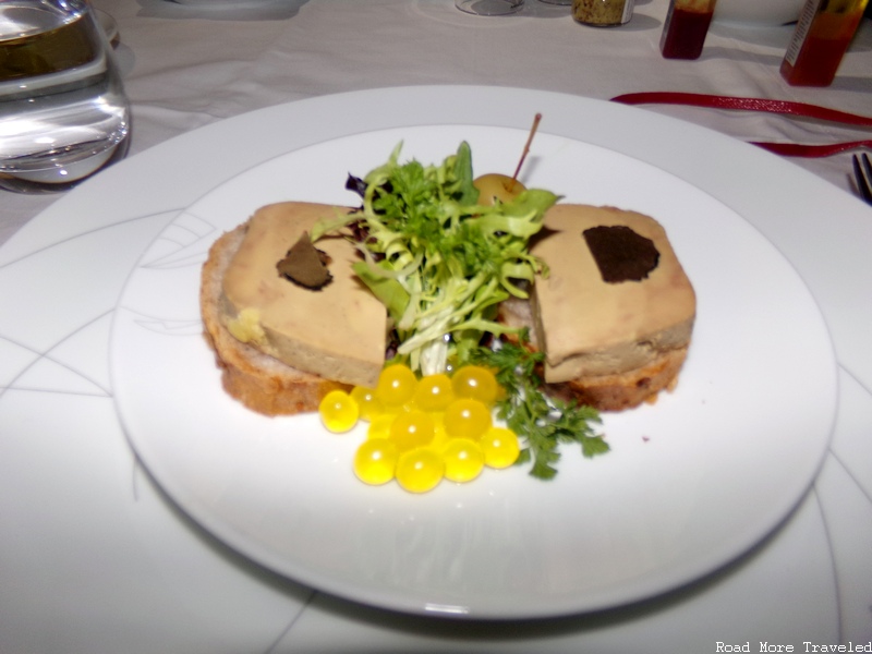 Foie gras with mango balls