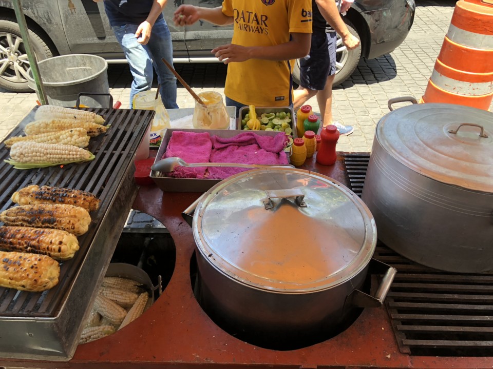 a food on the grill
