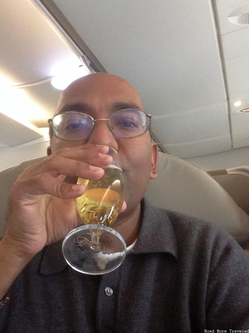 Air France La Première - champagne sefie