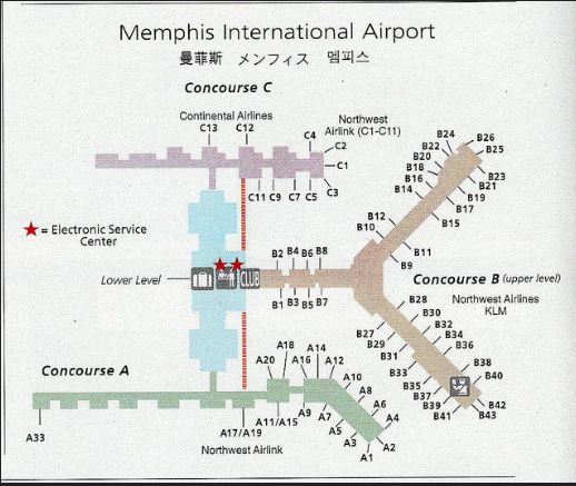 a map of the airport