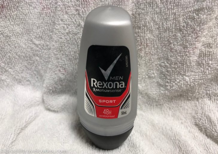 a silver bottle of deodorant
