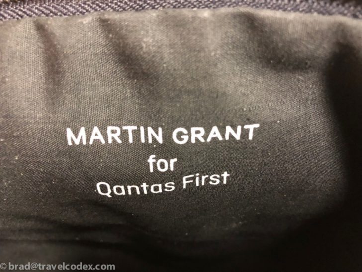 a label on a black fabric