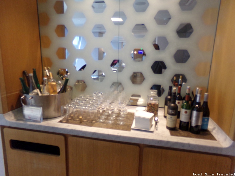 Qantas First Lounge LAX - self-service wine